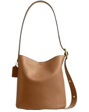 COACH Bleecker Grained Leather Shoulder Bag - Brown