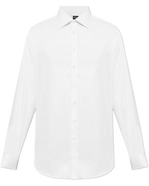 Giorgio Armani Button-Up Curved Hem Shirt - White