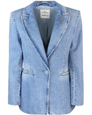 Marella X Emily Ratajkowski Denim Blazer - Blue