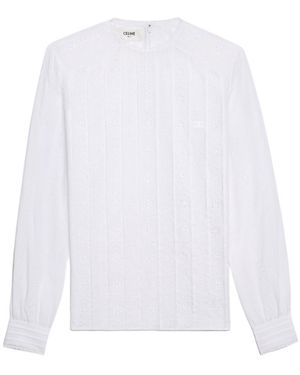 Celine Embroidered Cotton Muslin Blouse - White