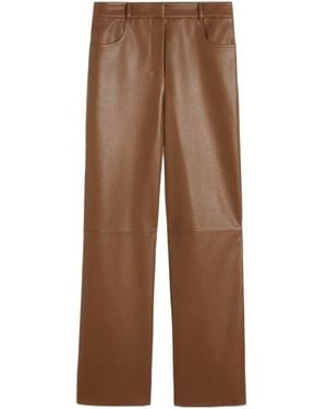 Max Mara Faux Leather Wide-Leg Trousers - Brown
