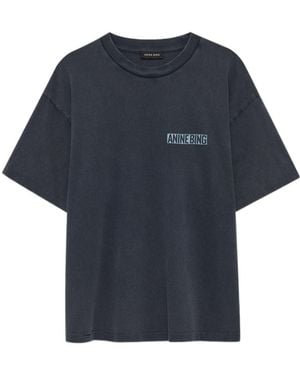 Anine Bing Crew Neck Short-Sleeved T-Shirt - Blue