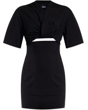 Jacquemus Twisted T-Shirt Mini Dress - Black
