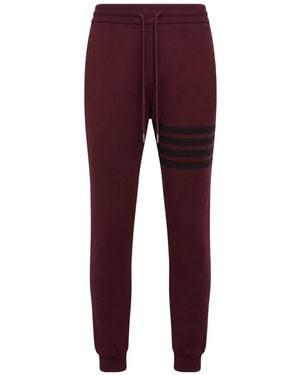 Thom Browne Striped Cuffed Track Trousers - Red
