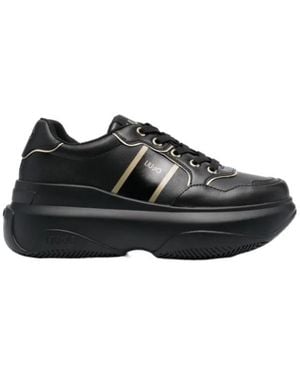 Liu Jo June Platform Lace-Up Sneakers - Black