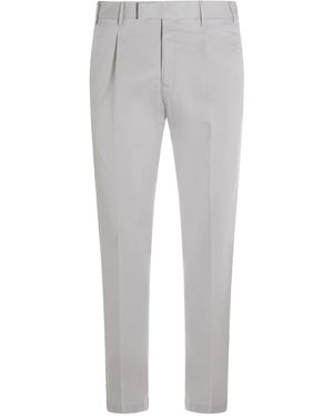 Pt Pantaloni Pt Torino Coalma Pleated Trousers - Grey