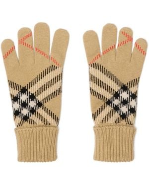 Burberry Check Jacquard Knitted Gloves - Metallic