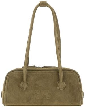 Marge Sherwood Soft Boston Ew Suede Shoulder Bag - Green