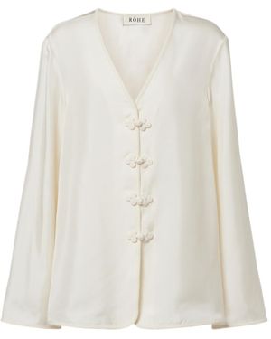 Rohe Silk Long-Sleeved Cover-Up - White