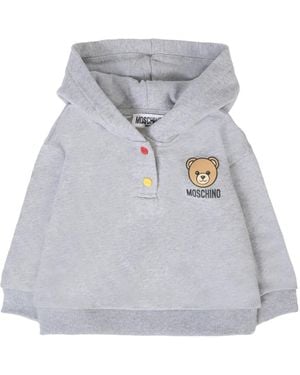 Moschino Teddy-Print Hoodie - Gray