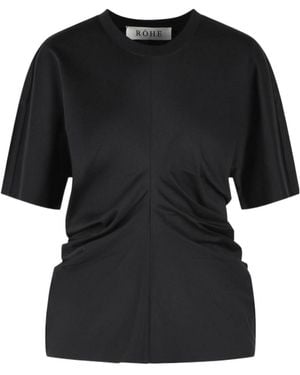 Rohe Draped Cotton-Blend T-Shirt - Black