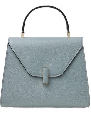 Valextra Fold-Over Top Top Handle Bag - Blue