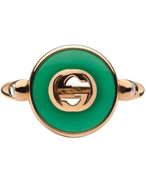 Gucci Interlocking 18K Ring - Green