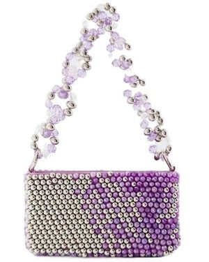 Germanier Bead-Embellished Zipped Shoulder Bag - White