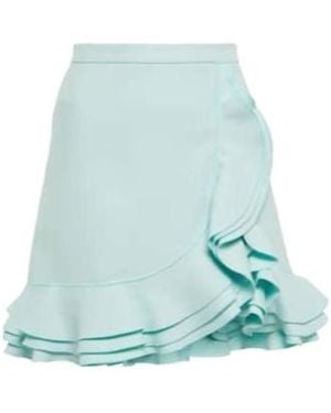 Giambattista Valli Ruffle-Trimmed Crêpe Miniskirt - Green