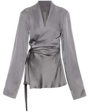 Rick Owens Draped Wrap Top - Gray