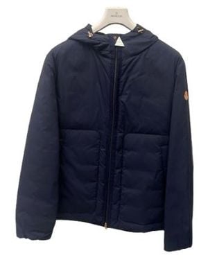 Moncler Long Sleeve Cotton Coat - Blue