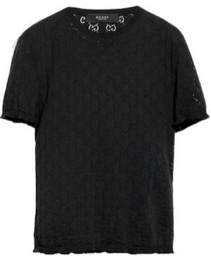 Gucci Allover Gg Knit T-Shirt - Black