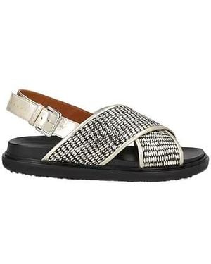 Marni Two-Tone Backless Sandals - Brown