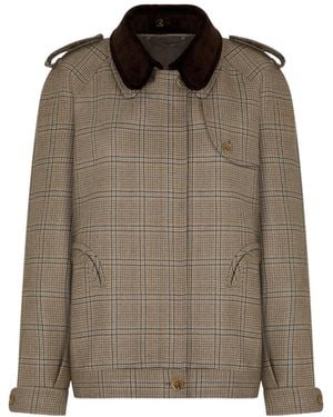 Blazé Milano Saona Chausie Check-Pattern Jacket - Brown