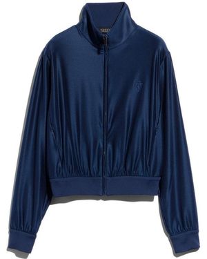 Gucci Embroidered Zip Jacket - Blue