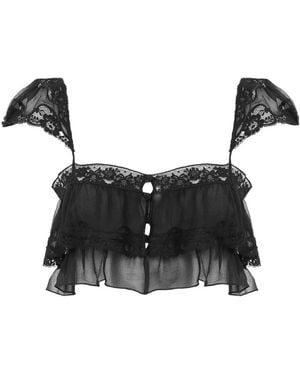 Chloé Ruffled Bralette - Black