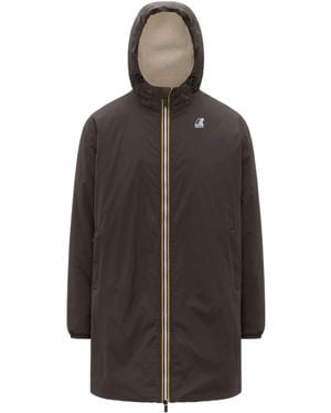 K-Way Le Vrai 4.0 Teddy Hooded Jacket - Brown