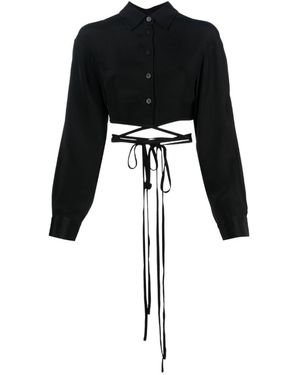 Christopher Esber Tied-Waist Cropped Shirt - Black