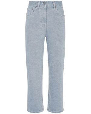 Fendi Logo Detailed Straight-Leg Jeans - Blue