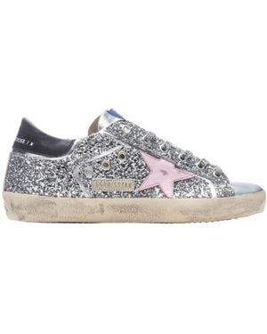 Golden Goose Superstar Glitter-Embellished Trainers - Grey