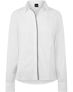 BOSS Pointcollar Longsleeve Shirt - White