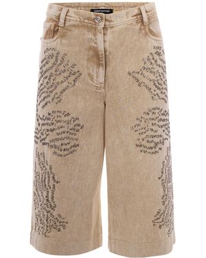 Patrizia Pepe Studded Wide-Leg Pants - Natural