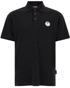 Palm Angels Logo Patch Polo Shirt - Black