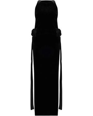 Self-Portrait Bead-Embellished Velvet Dress - Black
