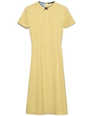 Prada Polka-Dot Satin Dress - Yellow
