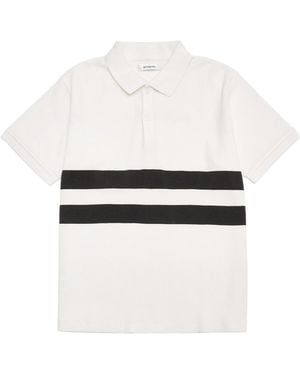 GIMAGUAS Mister Horizontal-Stripe Polo Shirt - White