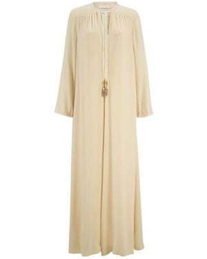 Zimmermann Lyrical Tubular Tie Fastened Velvet Dress - Natural