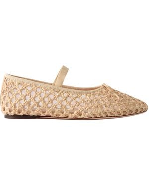 Loeffler Randall Solid Woven Raffia Ballet Flats - Natural