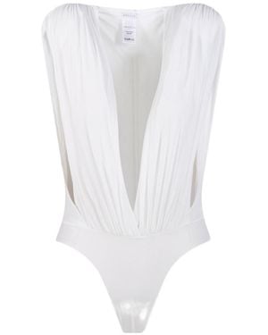 Amazuìn V-Neck Bodysuit - White
