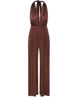Amazuìn Lennox Halterneck Wide-Leg Jumpsuit - Purple