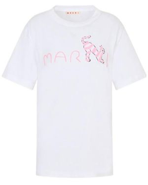Marni Animal Alphabet Logo T-Shirt - White