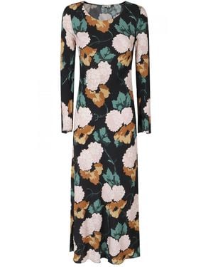 RIXO London Amal Floral Maxi Dress - Black