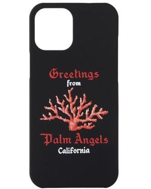Palm Angels Coral Iphone 12Apt 12 Pro Mobile Phone Case - Black