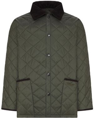 Barbour Corduroycollar Diamondquilted Overshirt Jacket - Green