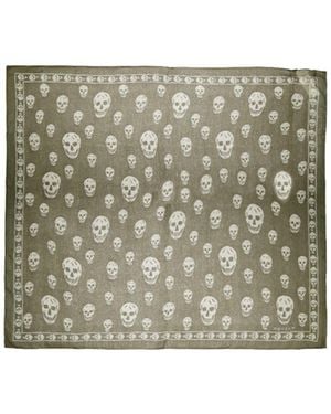 McQueen Print Silk Scarf - Green