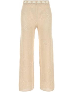 Bode Crochet Wide-Leg Trousers - Natural