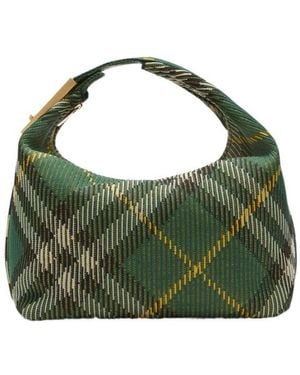Burberry Medium Peg Check-Pattern Tote Bag - Green