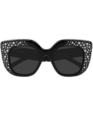 Gucci Eyewear Butterfly Frame Sunglasses - Black