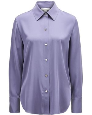 Vince Relaxed Button-Up Shirt - Purple
