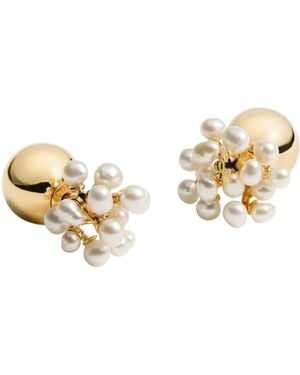 Dior Pearl Earrings - Metallic